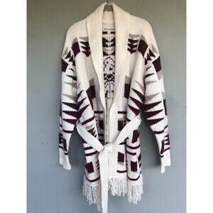 Idyllwind by Miranda Lamber Cardigan Sweater XL Eagle Fringe Aztec Western New